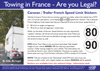 Caravan/Trailer French Speed Limit Stickers Information Leaflet